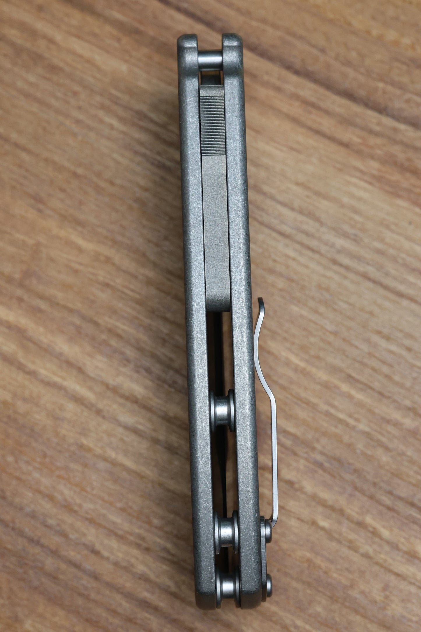 DEMKO KNIVES MG AD20 SMOOTH TITANIUM HANDLES STONEWASH CPM-3V CLIP POINT BLADE