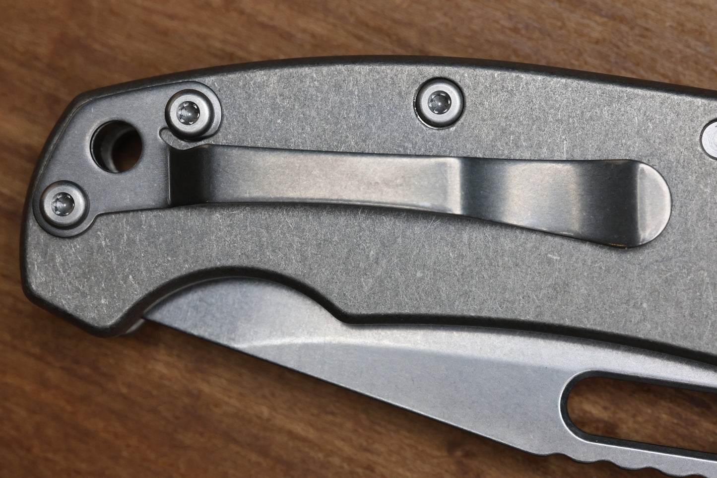 DEMKO KNIVES MG AD20 SMOOTH TITANIUM HANDLES STONEWASH CPM-3V CLIP POINT BLADE