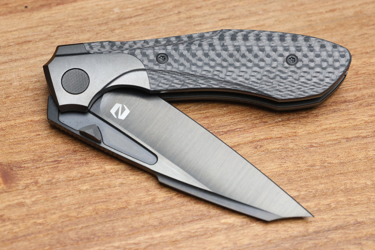 NULL KNIVES VOODOO DOLL BLACK DLC TITANIUM BOLSTER SATIN DLC VANAX BLADE (PREOWNED)