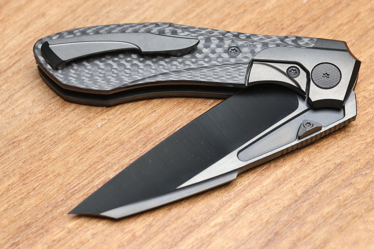 NULL KNIVES VOODOO DOLL BLACK DLC TITANIUM BOLSTER SATIN DLC VANAX BLADE (PREOWNED)