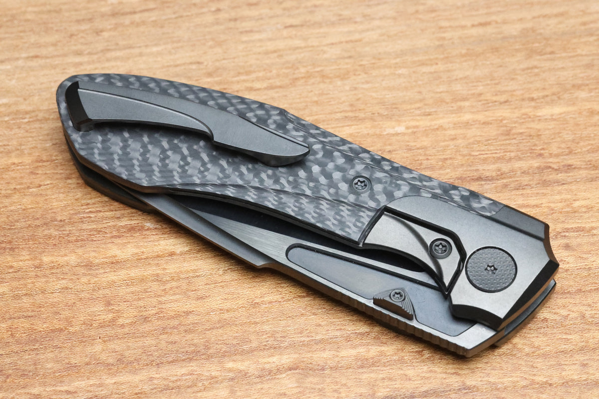 NULL KNIVES VOODOO DOLL BLACK DLC TITANIUM BOLSTER SATIN DLC VANAX BLADE (PREOWNED)