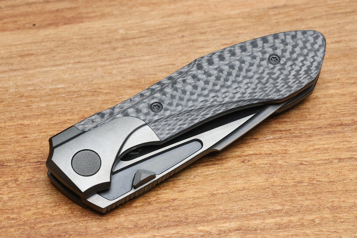 NULL KNIVES VOODOO DOLL BLACK DLC TITANIUM BOLSTER SATIN DLC VANAX BLADE (PREOWNED)