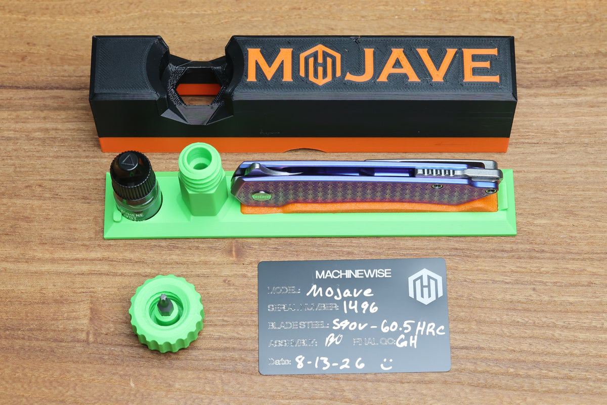 MACHINEWISE MOJAVE #1496 BLURPLE ANO PATTERN TITANIUM AND S90V BLADE
