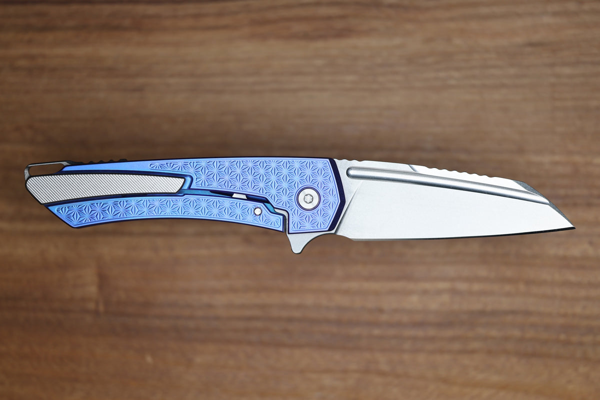 MACHINEWISE MOJAVE #1496 BLURPLE ANO PATTERN TITANIUM AND S90V BLADE