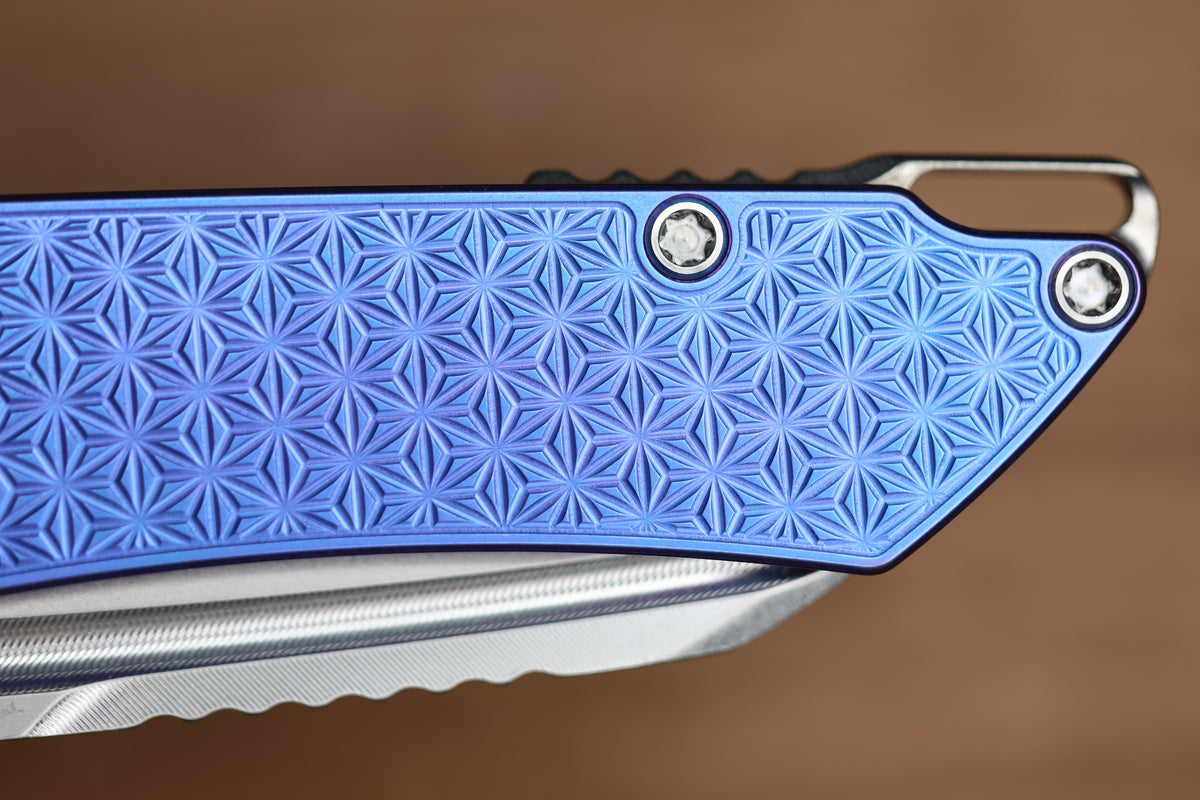 MACHINEWISE MOJAVE #1496 BLURPLE ANO PATTERN TITANIUM AND S90V BLADE