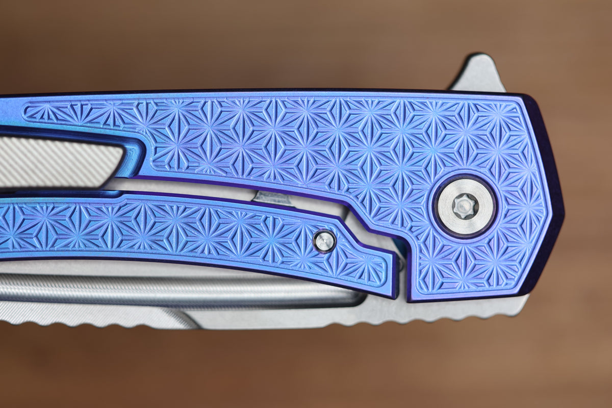 MACHINEWISE MOJAVE #1496 BLURPLE ANO PATTERN TITANIUM AND S90V BLADE