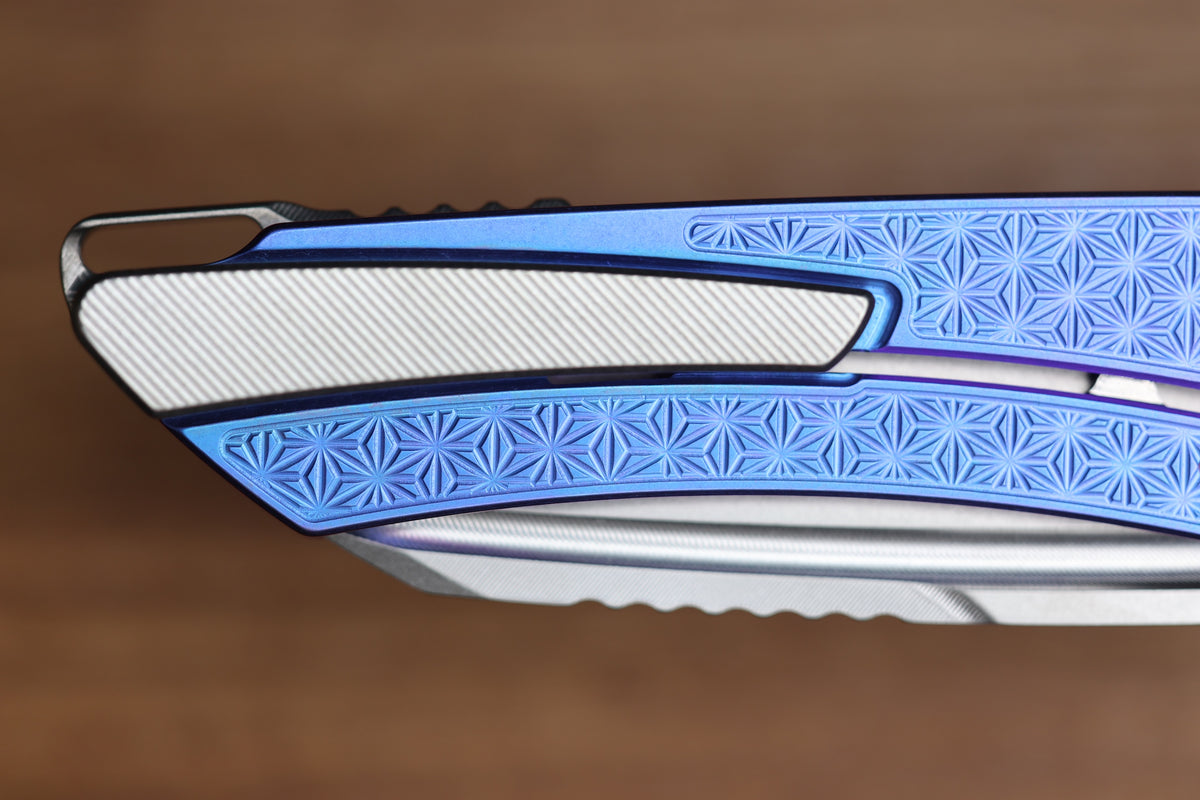 MACHINEWISE MOJAVE #1496 BLURPLE ANO PATTERN TITANIUM AND S90V BLADE