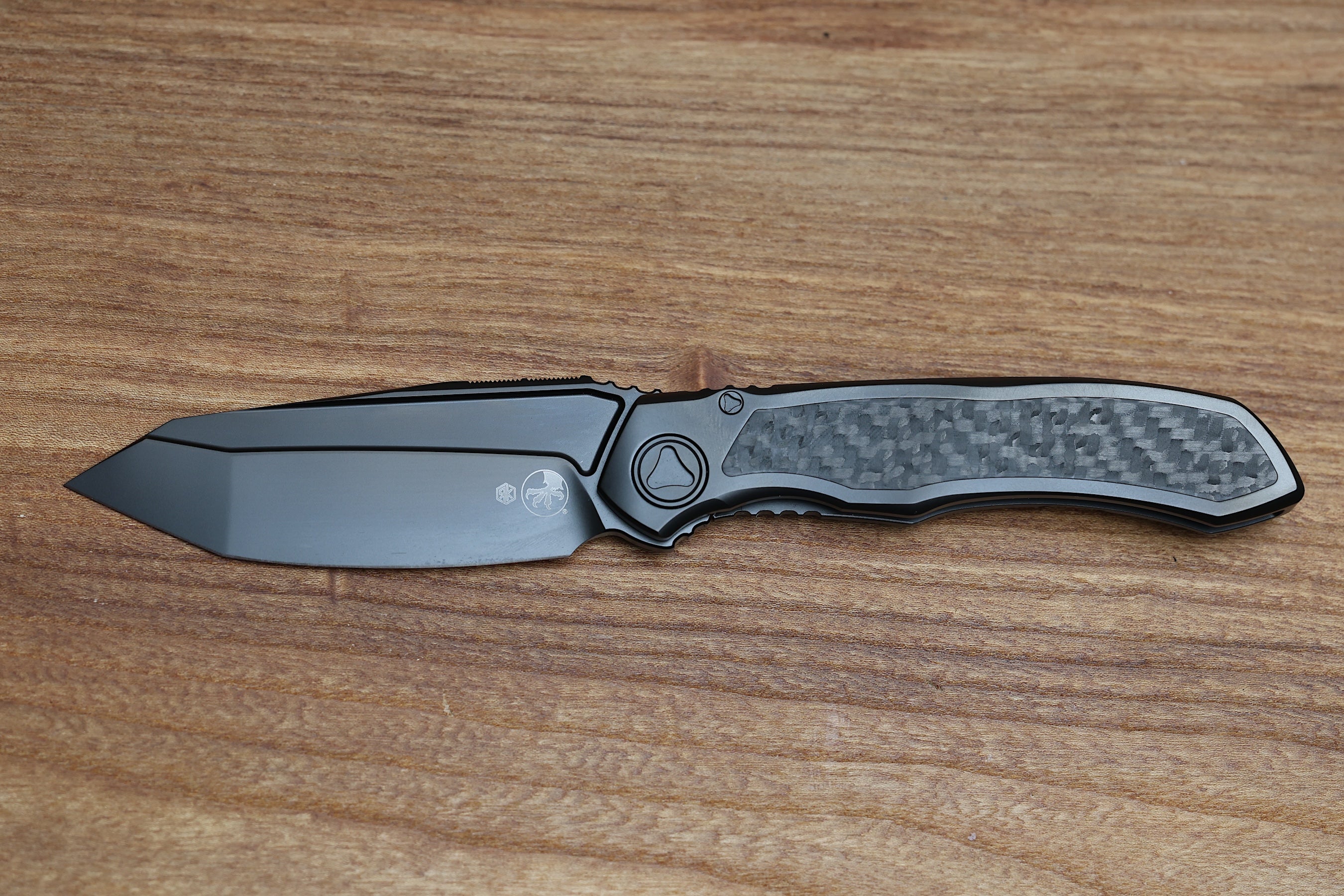 Titanium Microtech MICROTECH ANAX TITANIUM DLC TANTO M390 & CARBON FIBER INLAY 191C-1 DLC ...