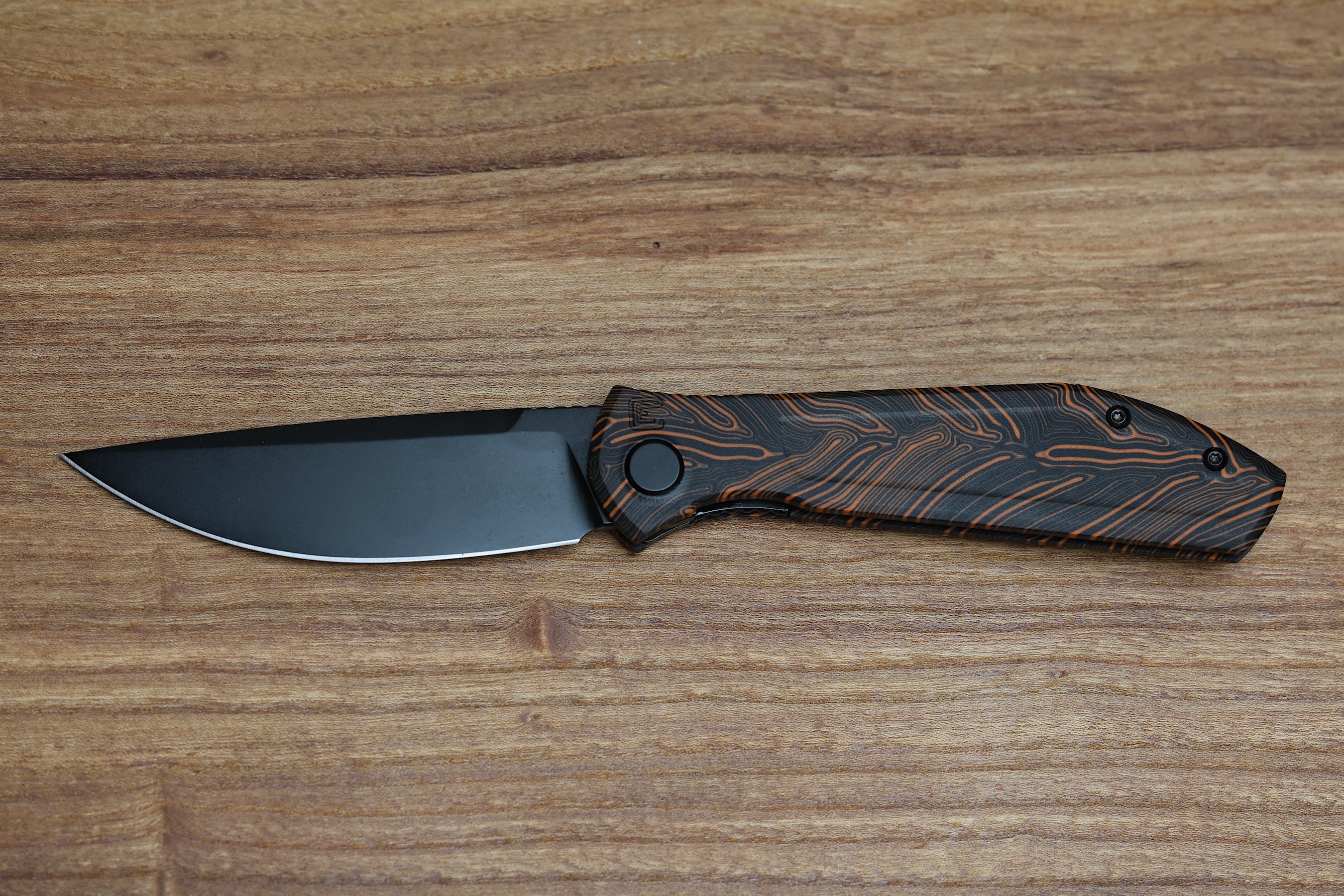 CUSTOM KNIFE FACTORY - ECHO SPLINTER FRONT FLIPPER W/ ORANGE GMASCUS G ...