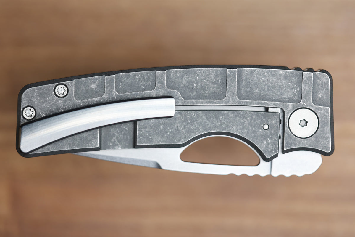 OZ MACHINE COMPANY ROOSEVELT MAG MILLED TITANIUM MAGNACUT BLADE #2285 (PREOWNED)