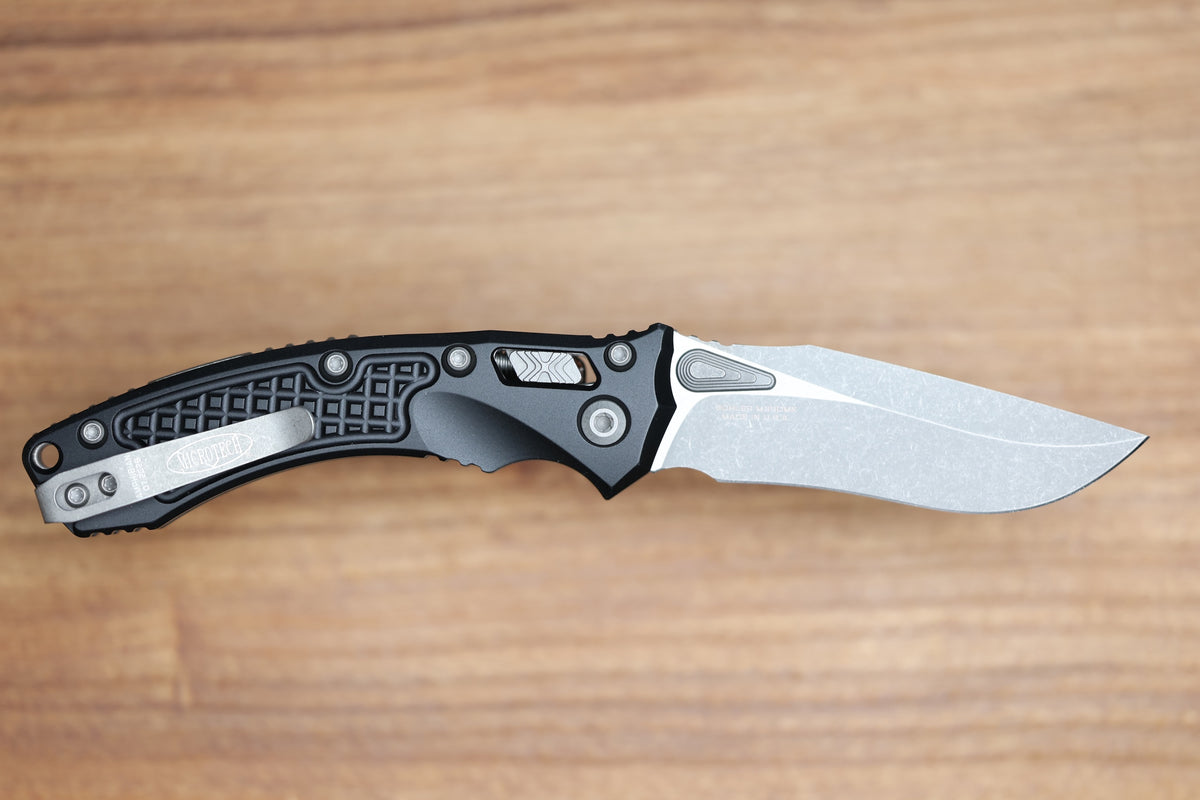 MICROTECH AMPHIBIAN MINI RAM LOK BLACK FRAG ALUMINUM & APOCALYPTIC M390MK 137MRL-10APFR