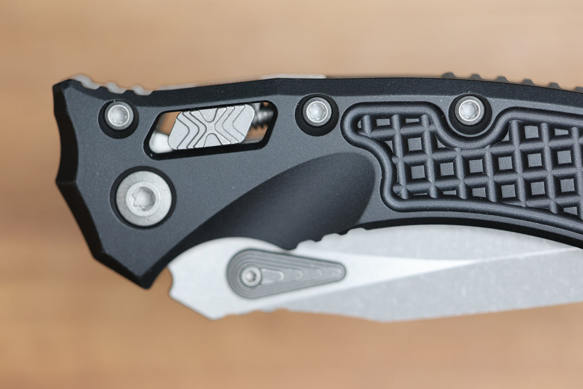 MICROTECH AMPHIBIAN MINI RAM LOK BLACK FRAG ALUMINUM & APOCALYPTIC M390MK 137MRL-10APFR