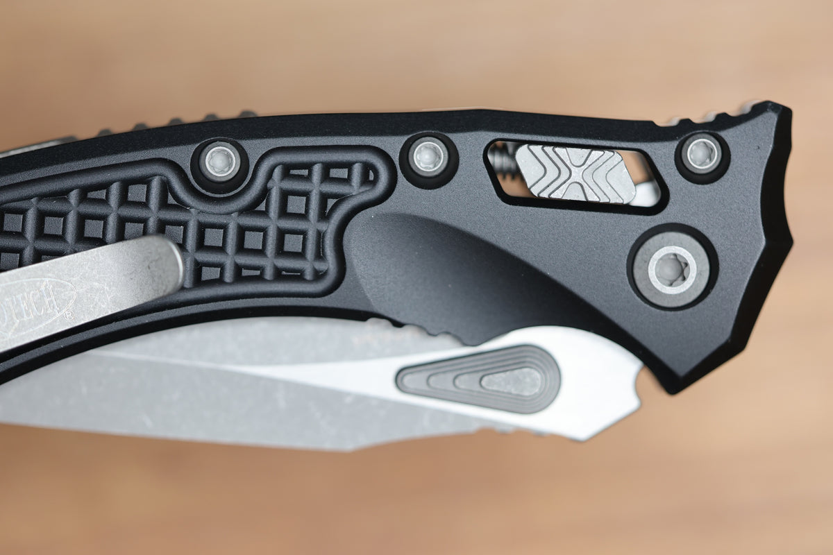 MICROTECH AMPHIBIAN MINI RAM LOK BLACK FRAG ALUMINUM & APOCALYPTIC M390MK 137MRL-10APFR