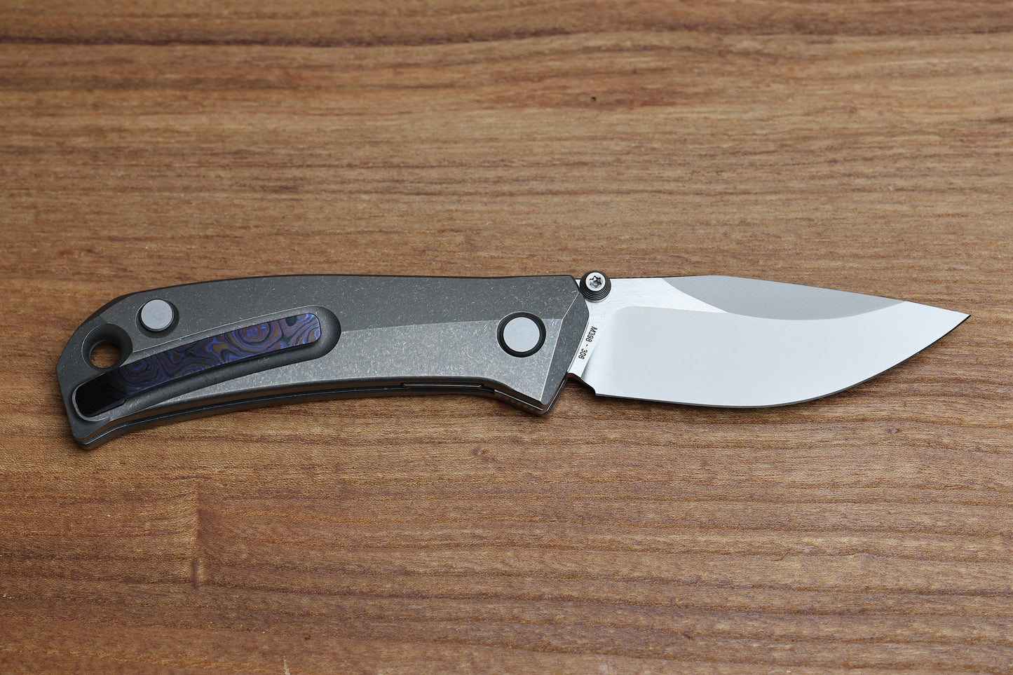 CUSTOM KNIFE FACTORY BRAT W/ M398 AND TITANIUM/ZIRCUTI