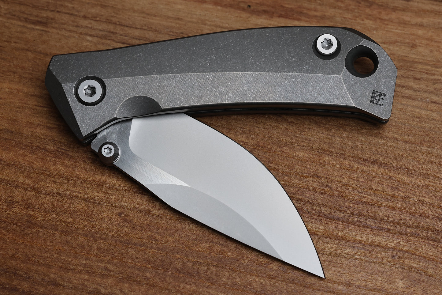 CUSTOM KNIFE FACTORY BRAT W/ M398 AND TITANIUM/ZIRCUTI