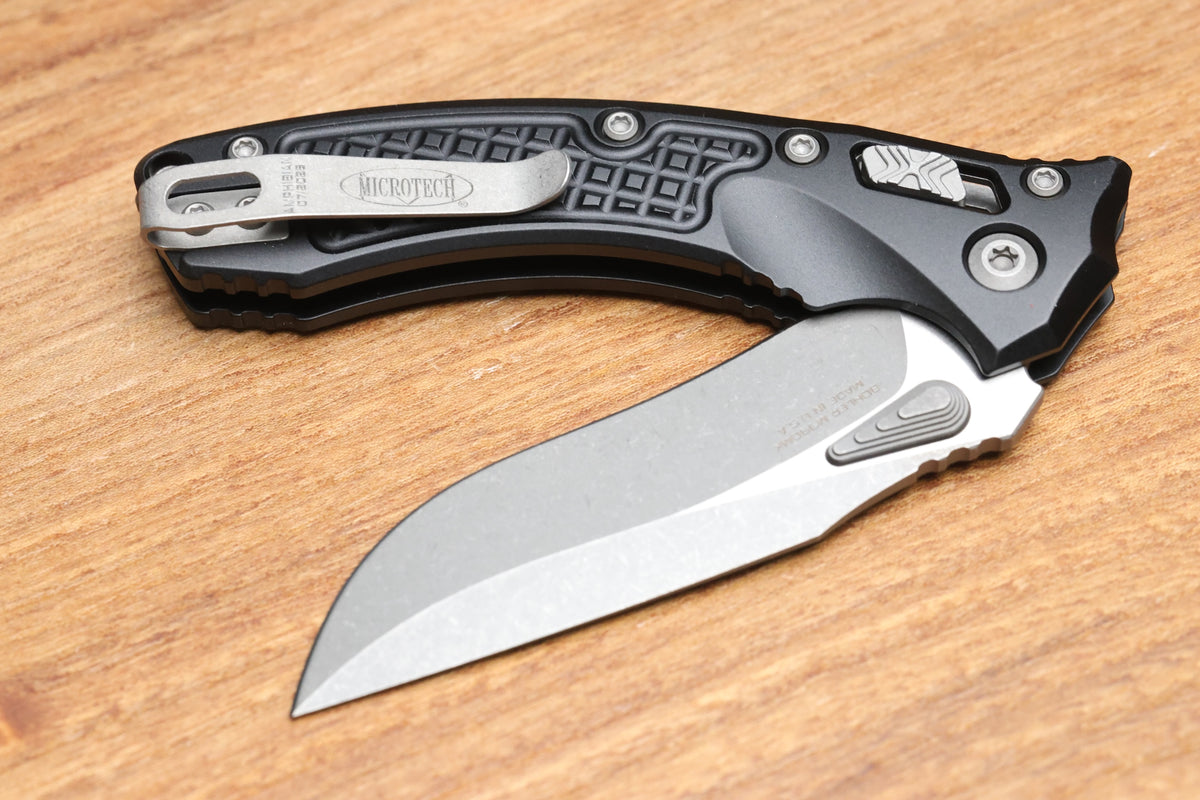MICROTECH AMPHIBIAN MINI RAM LOK BLACK FRAG ALUMINUM & APOCALYPTIC M390MK 137MRL-10APFR