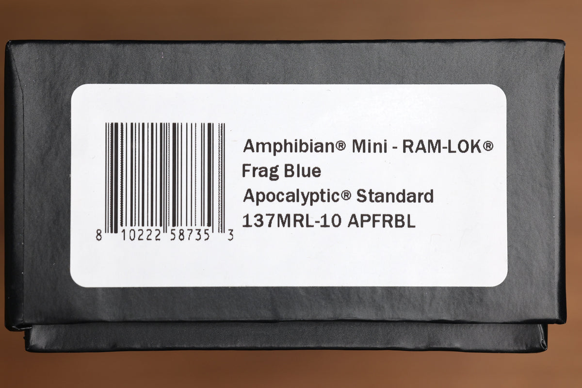 MICROTECH AMPHIBIAN MINI RAM LOK BLUE FRAG ALUMINUM & APOCALYPTIC M390MK 137MRL-10APFRBL