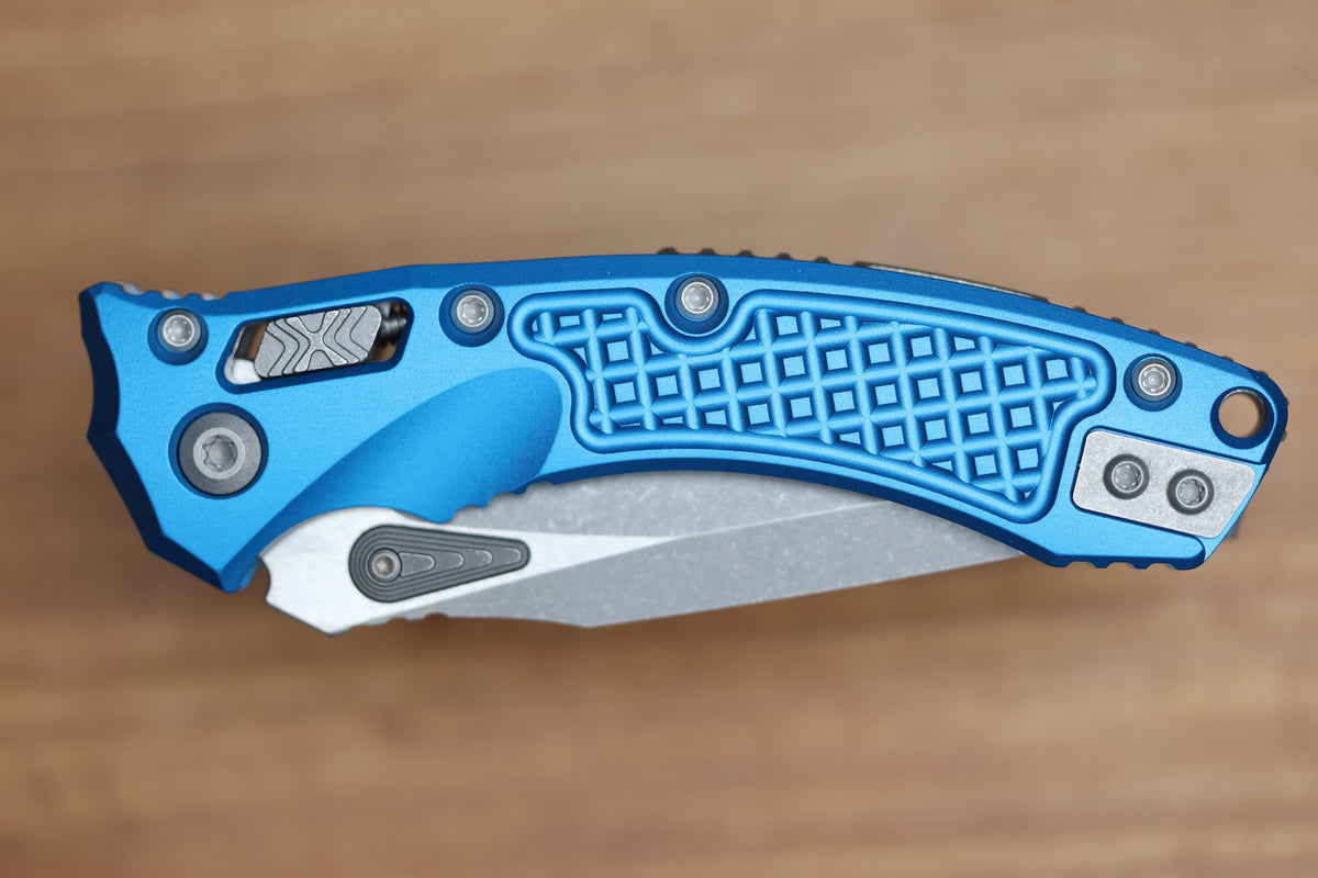 MICROTECH AMPHIBIAN MINI RAM LOK BLUE FRAG ALUMINUM & APOCALYPTIC M390MK 137MRL-10APFRBL