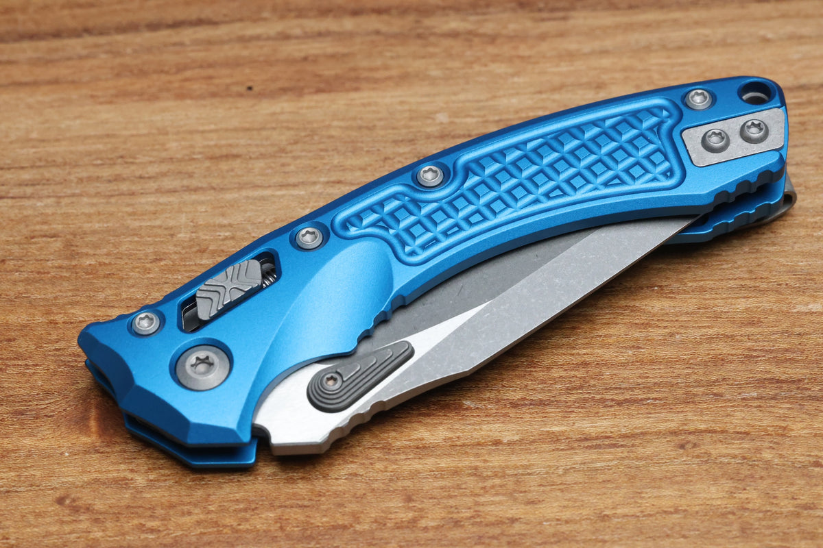 MICROTECH AMPHIBIAN MINI RAM LOK BLUE FRAG ALUMINUM & APOCALYPTIC M390MK 137MRL-10APFRBL