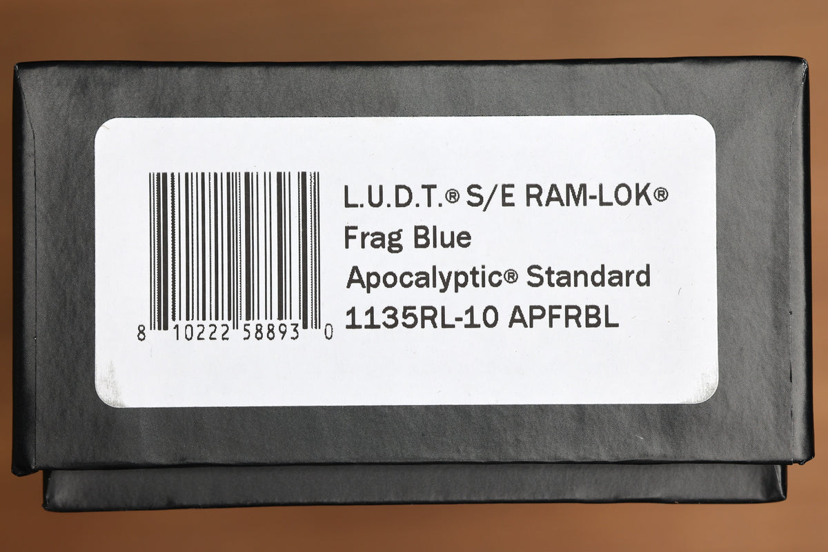 MICROTECH KNIVES LUDT RAM-LOK W/ BLUE FRAG HANDLE & APOCALYPTIC DROP POINT 1135RL-10APFRBL