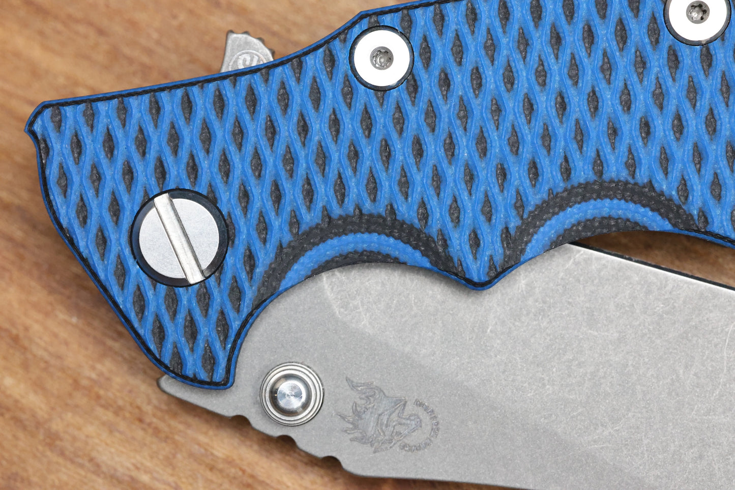 HINDERER KNIVES EKLIPSE 3.5" - MAGNACUT SKINNY SLICER - HOLLOW GRIND - TRI-WAY - BATTLE BLUE - BLUE/BLACK G10