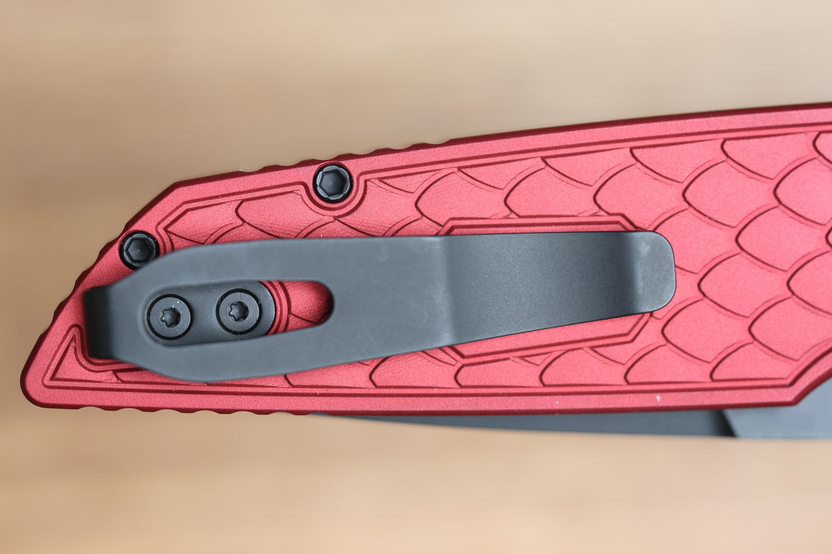PRO-TECH TR-3 INTEGRITY MANUAL RED ALUMINUM RELIC HANDLES W/ DLC MAGNACUT INT1106-REPTILE RED