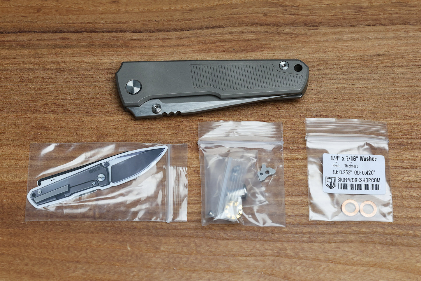 BMKT EXPLORER NF SPEC 1 - MILLED PATTERN TITANIUM  HANDLE WITH S90V BLADE