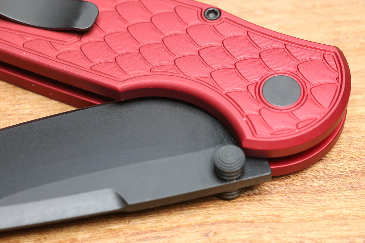 PRO-TECH TR-3 INTEGRITY MANUAL RED ALUMINUM RELIC HANDLES W/ DLC MAGNACUT INT1106-REPTILE RED