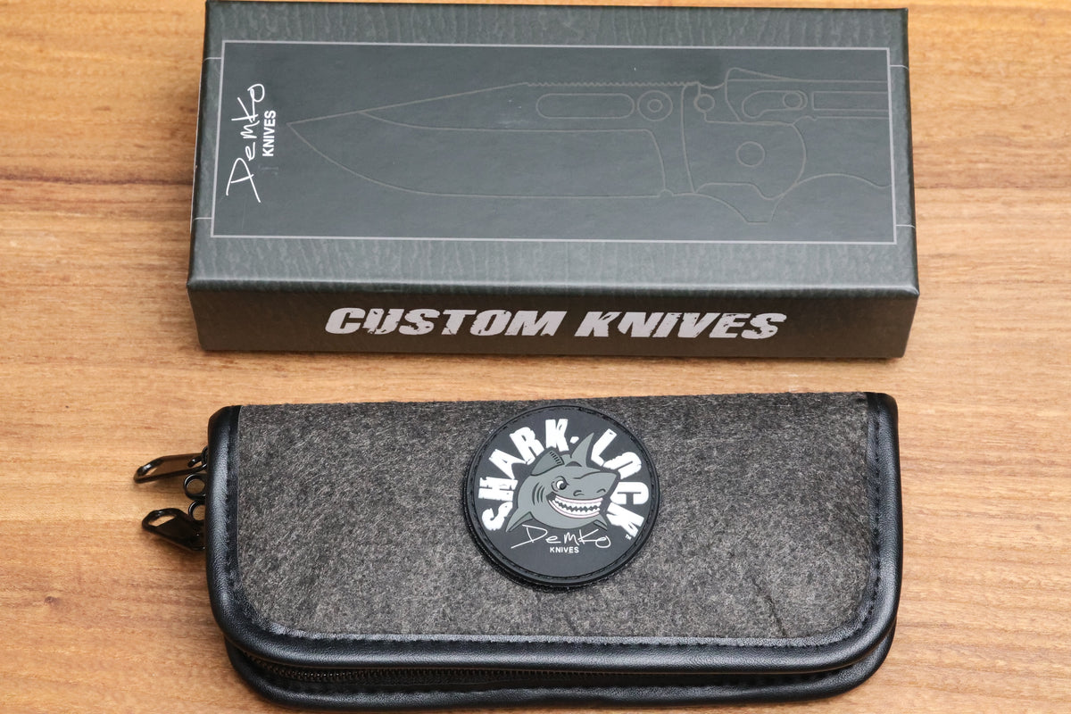 DEMKO KNIVES MG AD20 XXX W/ DRAGON SCALE TITANIUM HANDLES & 4" 3V BLADE