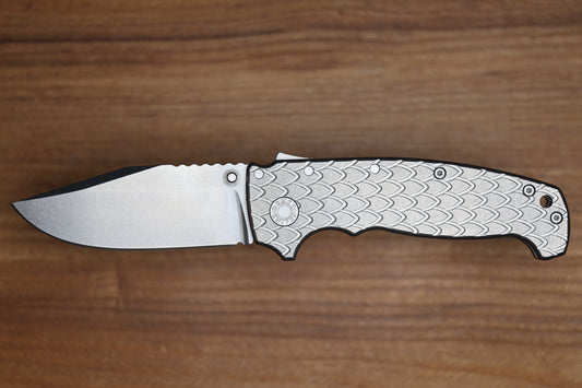 DEMKO KNIVES MG AD20 XXX W/ DRAGON SCALE TITANIUM HANDLES & 4" 3V BLADE