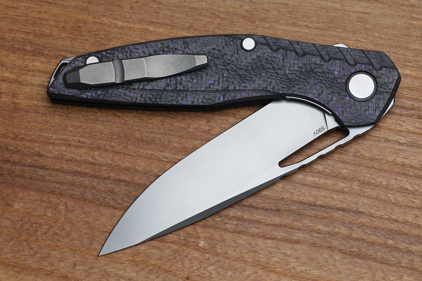 SHIROGOROV 111 GEN 5.1 - S90V BLADE - PURPLE CARBON FIBER HANDLE - MRBS