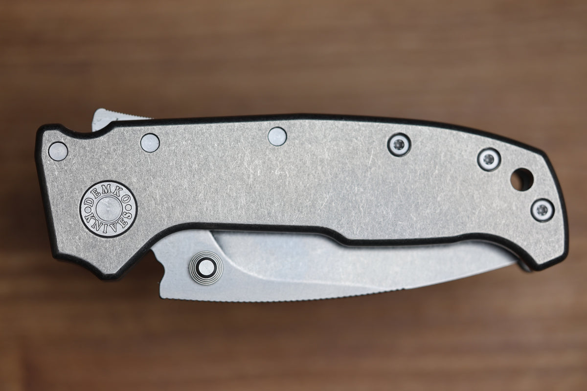 DEMKO AD20 COMPACT EXTRA THICK CXT TITANIUM HANDLES W/ 3.3" 3V BARONG BLADE