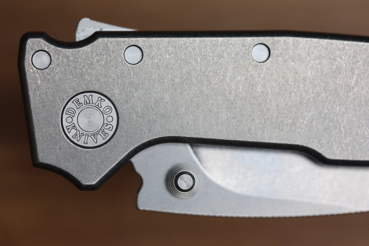 DEMKO AD20 COMPACT EXTRA THICK CXT TITANIUM HANDLES W/ 3.3" 3V BARONG BLADE