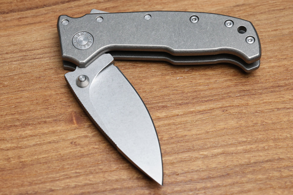 DEMKO AD20 COMPACT EXTRA THICK CXT TITANIUM HANDLES W/ 3.3" 3V BARONG BLADE