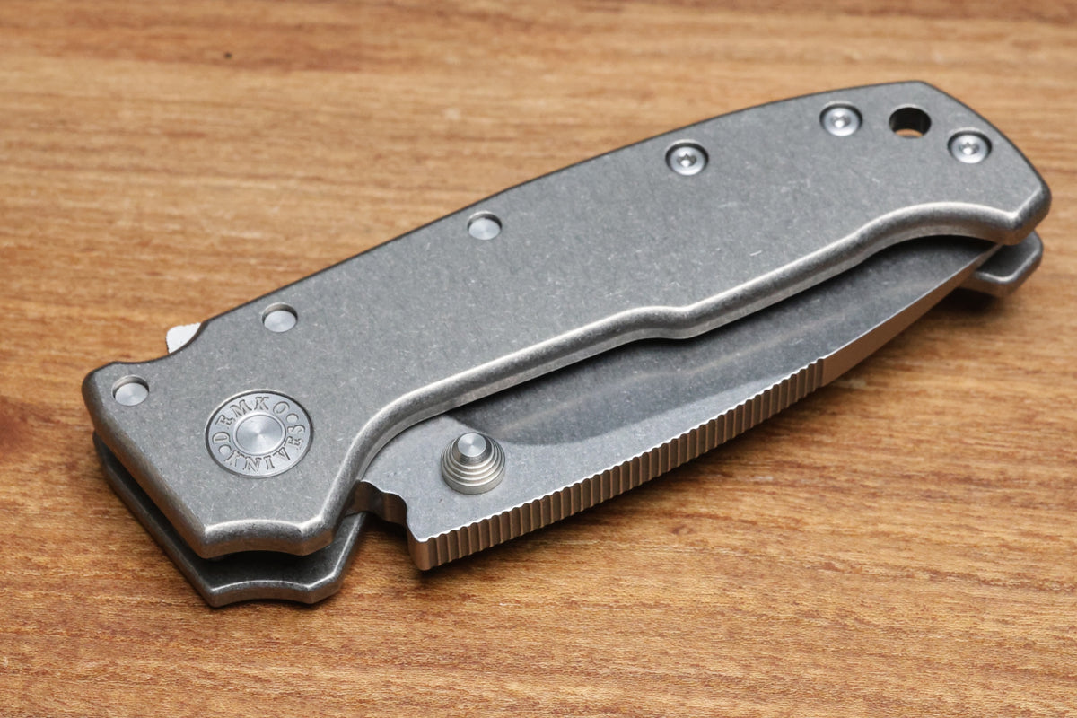 DEMKO AD20 COMPACT EXTRA THICK CXT TITANIUM HANDLES W/ 3.3" 3V BARONG BLADE