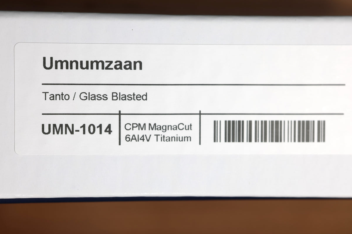 CHRIS REEVE UMNUMZAAN - TANTO CPM MAGNACUT BLADE - GLASS BLASTED - TITANIUM HANDLE