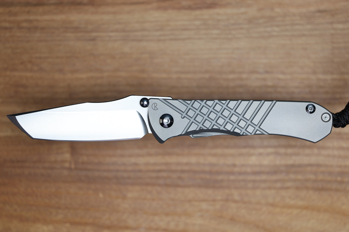 CHRIS REEVE UMNUMZAAN - TANTO CPM MAGNACUT BLADE - GLASS BLASTED - TITANIUM HANDLE