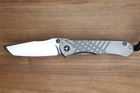 CHRIS REEVE UMNUMZAAN - TANTO CPM MAGNACUT BLADE - GLASS BLASTED - TITANIUM HANDLE