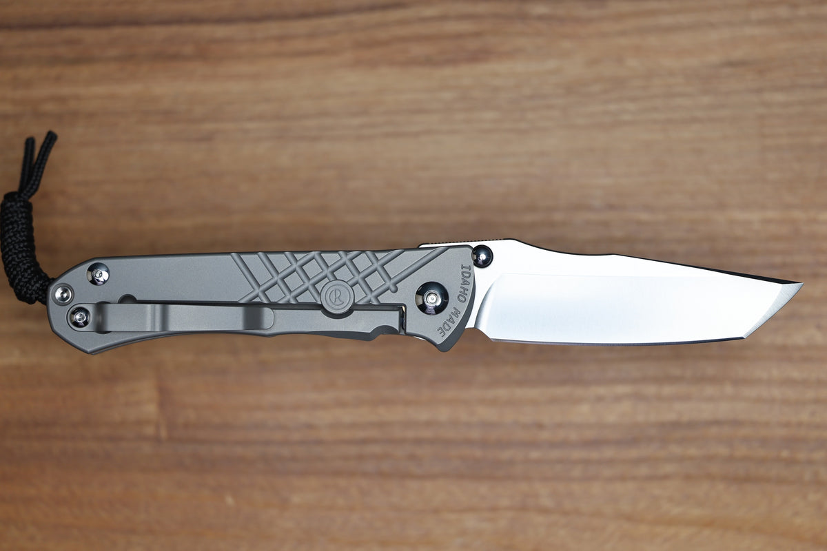 CHRIS REEVE UMNUMZAAN - TANTO CPM MAGNACUT BLADE - GLASS BLASTED - TITANIUM HANDLE