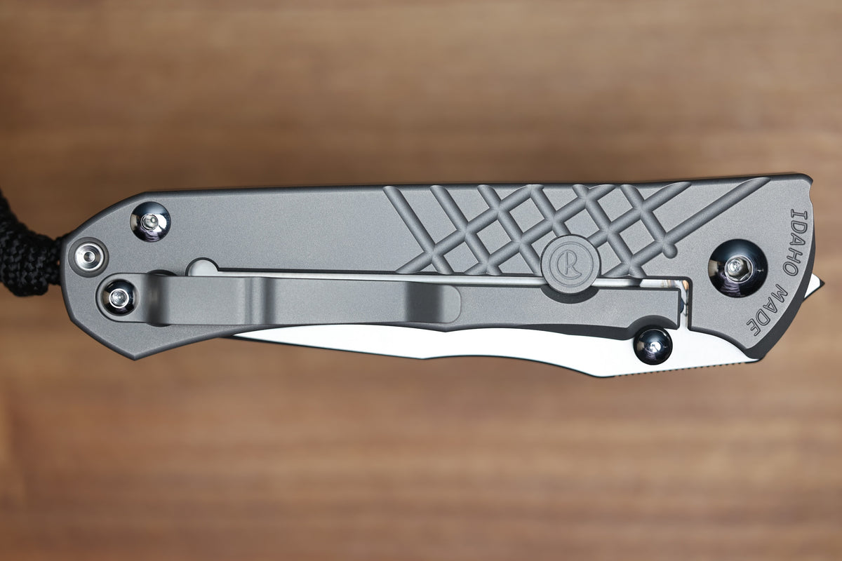CHRIS REEVE UMNUMZAAN - TANTO CPM MAGNACUT BLADE - GLASS BLASTED - TITANIUM HANDLE