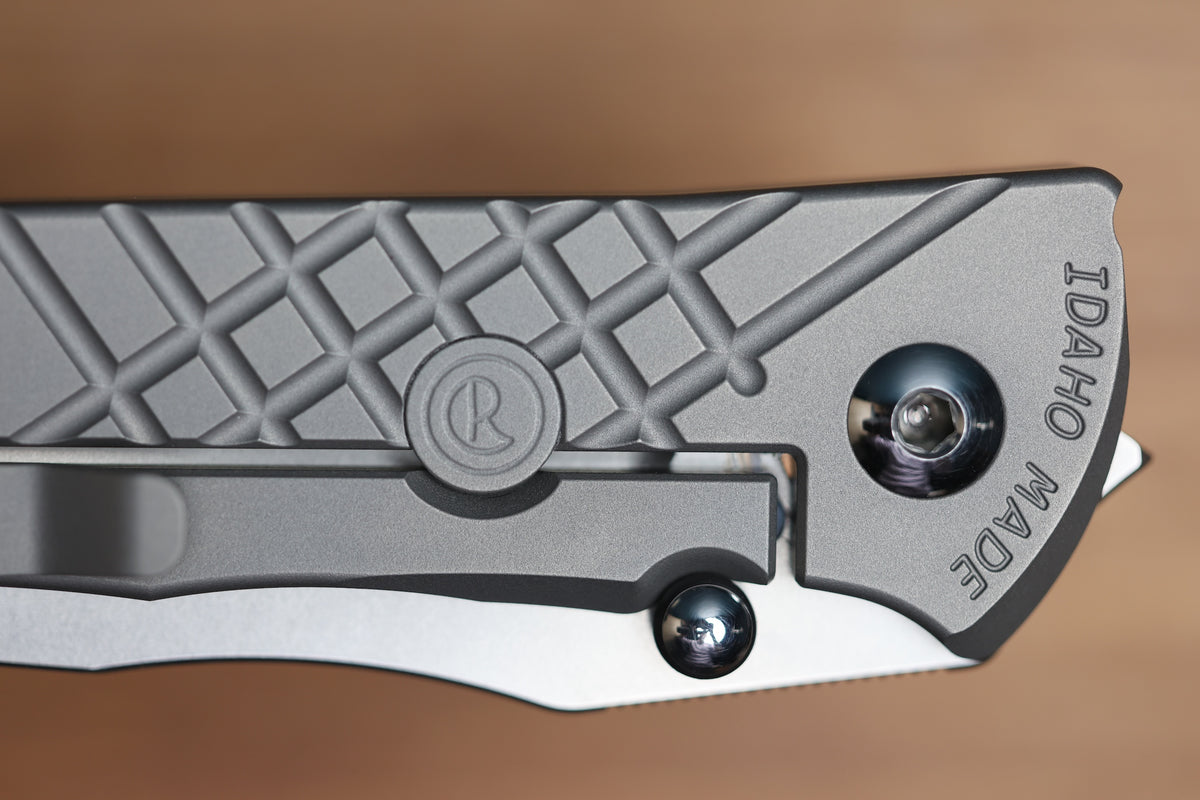 CHRIS REEVE UMNUMZAAN - TANTO CPM MAGNACUT BLADE - GLASS BLASTED - TITANIUM HANDLE
