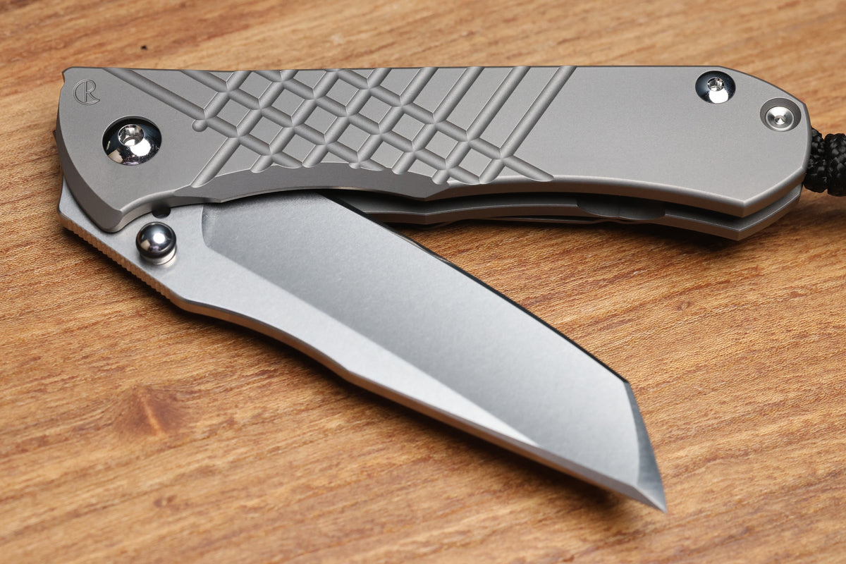 CHRIS REEVE UMNUMZAAN - TANTO CPM MAGNACUT BLADE - GLASS BLASTED - TITANIUM HANDLE