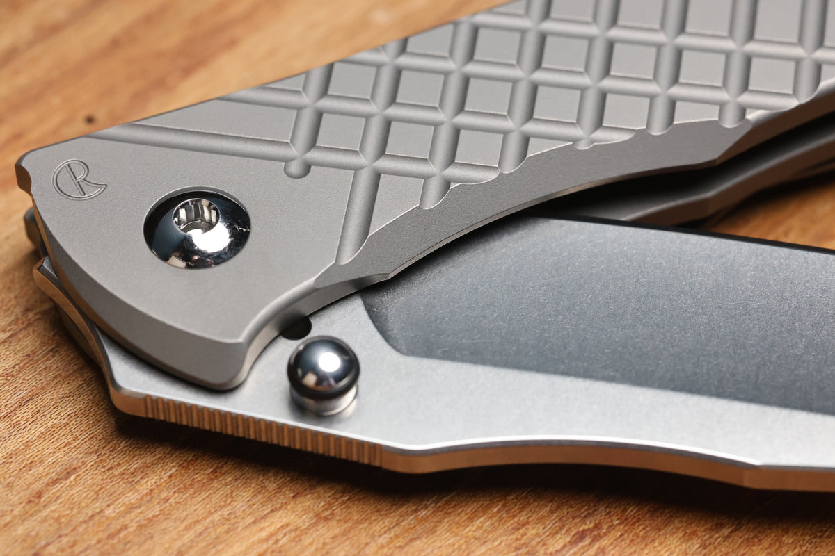 CHRIS REEVE UMNUMZAAN - TANTO CPM MAGNACUT BLADE - GLASS BLASTED - TITANIUM HANDLE
