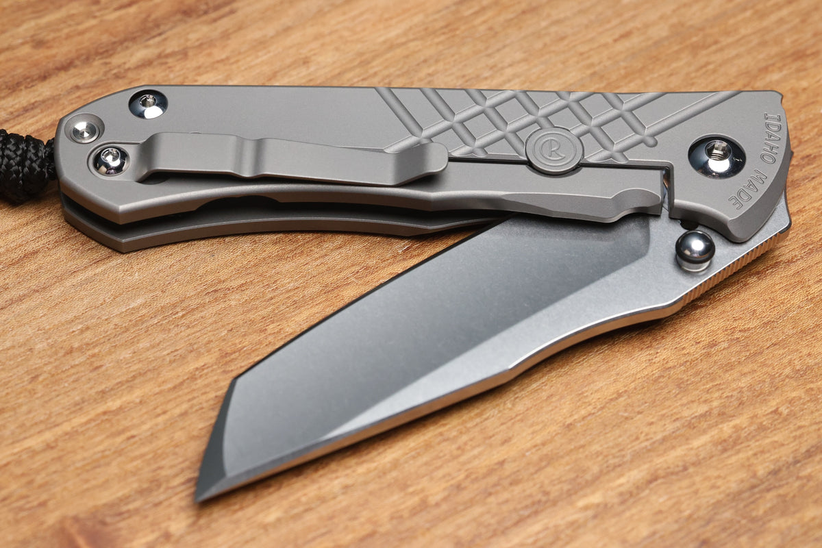 CHRIS REEVE UMNUMZAAN - TANTO CPM MAGNACUT BLADE - GLASS BLASTED - TITANIUM HANDLE