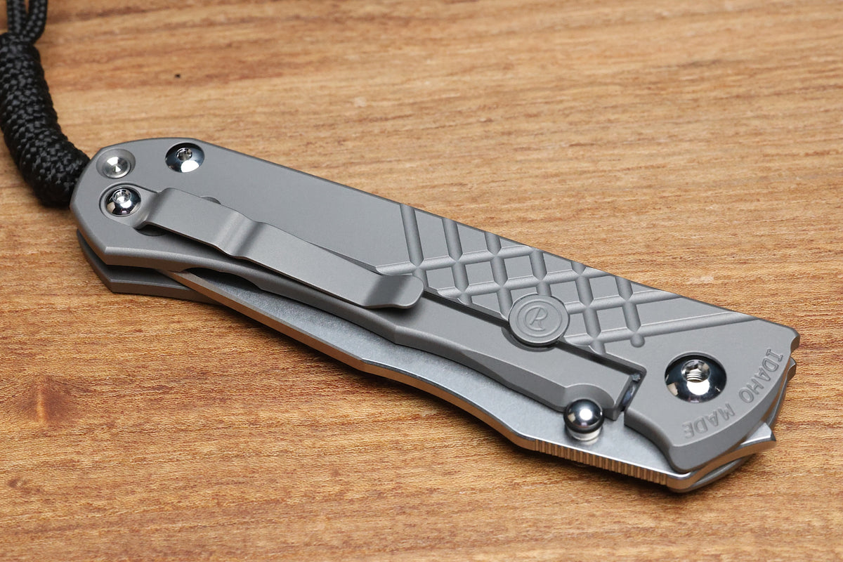 CHRIS REEVE UMNUMZAAN - TANTO CPM MAGNACUT BLADE - GLASS BLASTED - TITANIUM HANDLE
