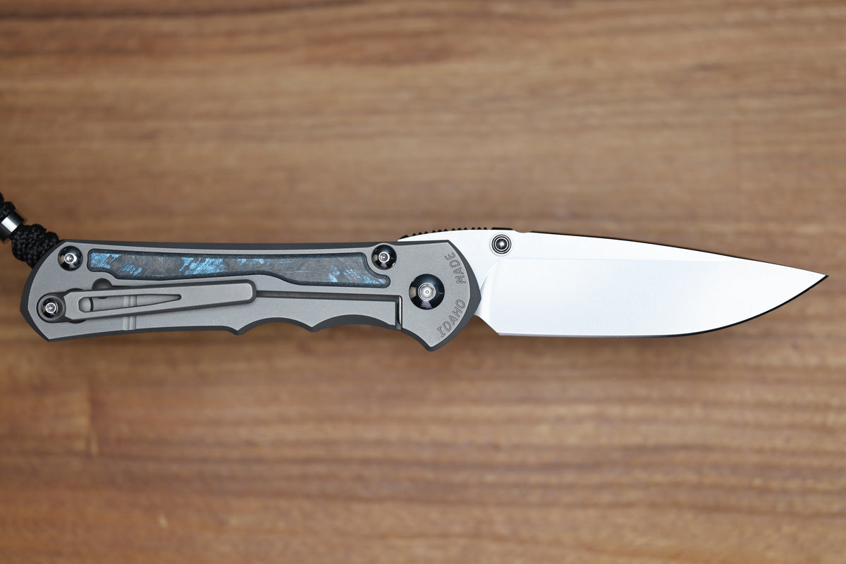 CHRIS REEVE LARGE INKOSI - OCEAN BLUE CARBOTI INLAY - DROP POINT CPM MAGNACUT BLADE - MIM CLIP - R1 INVITATIONAL 2026