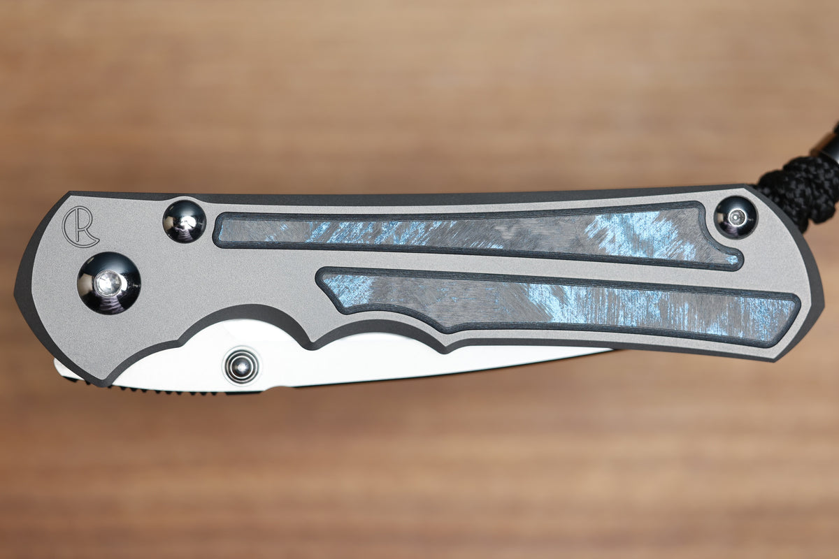 CHRIS REEVE LARGE INKOSI - OCEAN BLUE CARBOTI INLAY - DROP POINT CPM MAGNACUT BLADE - MIM CLIP - R1 INVITATIONAL 2026