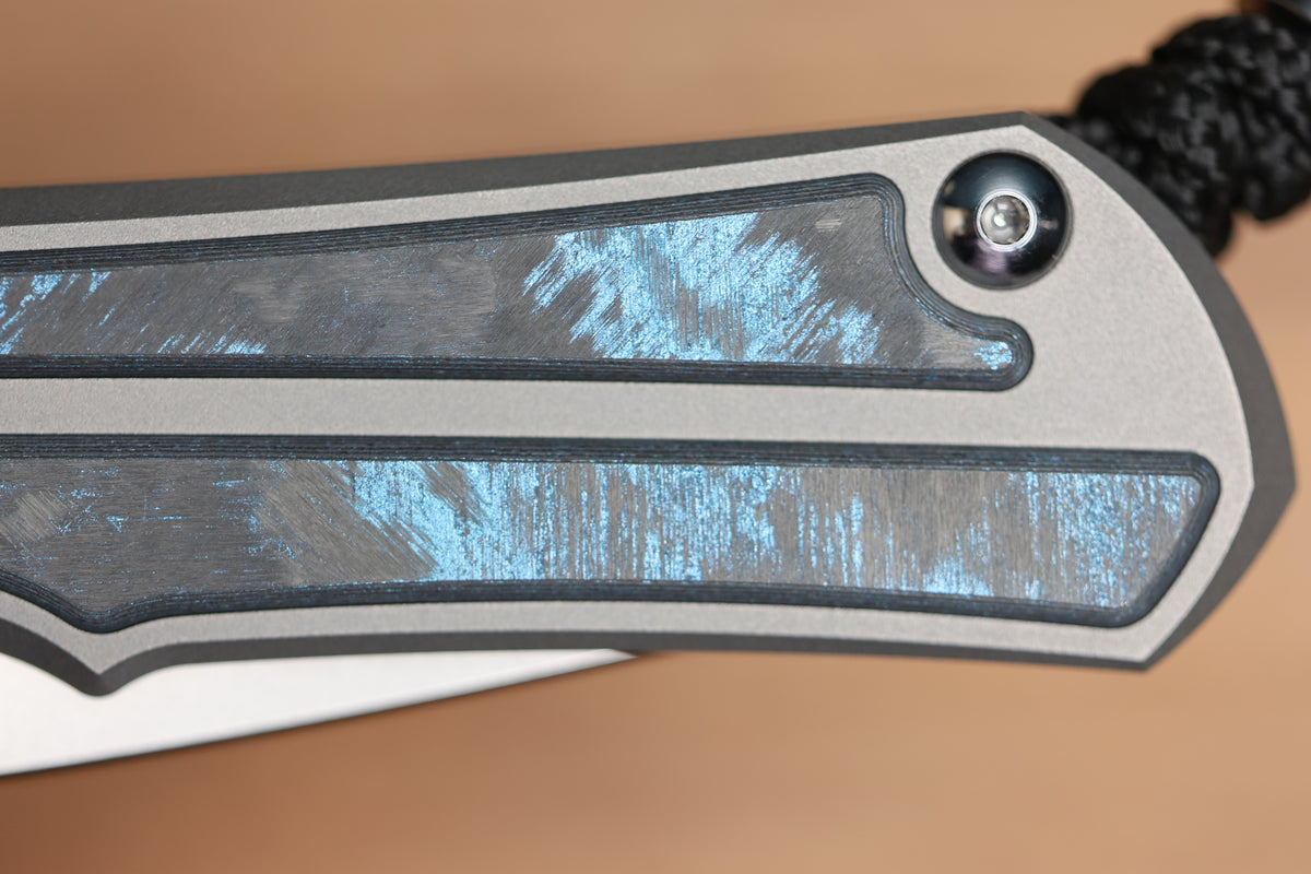 CHRIS REEVE LARGE INKOSI - OCEAN BLUE CARBOTI INLAY - DROP POINT CPM MAGNACUT BLADE - MIM CLIP - R1 INVITATIONAL 2026