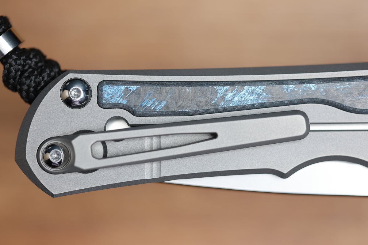 CHRIS REEVE LARGE INKOSI - OCEAN BLUE CARBOTI INLAY - DROP POINT CPM MAGNACUT BLADE - MIM CLIP - R1 INVITATIONAL 2026