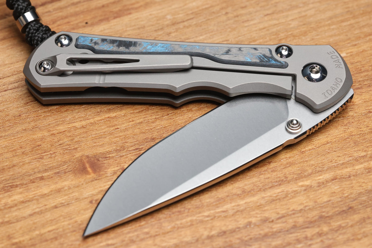 CHRIS REEVE LARGE INKOSI - OCEAN BLUE CARBOTI INLAY - DROP POINT CPM MAGNACUT BLADE - MIM CLIP - R1 INVITATIONAL 2026